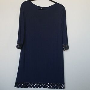 Tiana B. Classy Bling Embellished navy blue Stretch Occassion Dress size 10